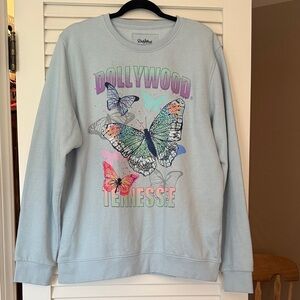 ✨Dollywood Tennessee Butterfly Sweatshirt – Dolly Parton – Light Blue Sz Large✨